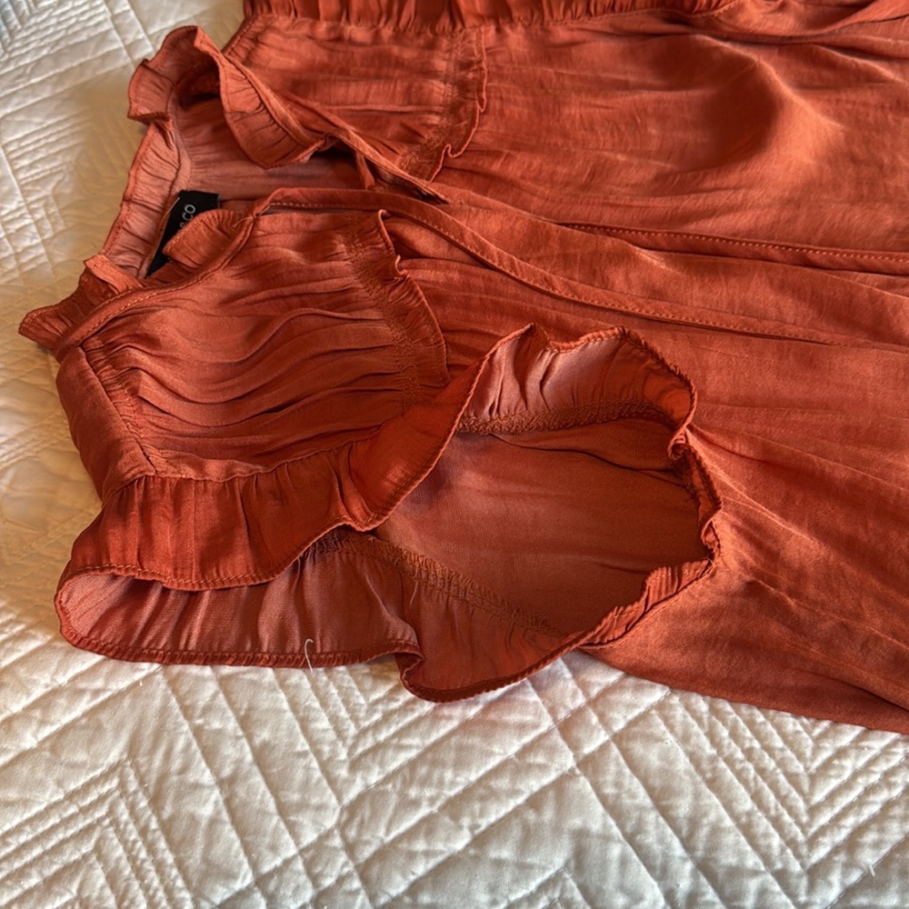 Jones New York Silky Terracotta Sleeveless Blouse - Picture 5 of 7